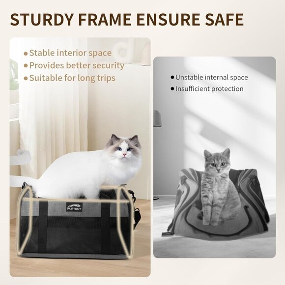 Furtent Dog Cat Carrier Soft Pet Carrier with Litter Tray (Airline Approved) - Picture 10 of 13
